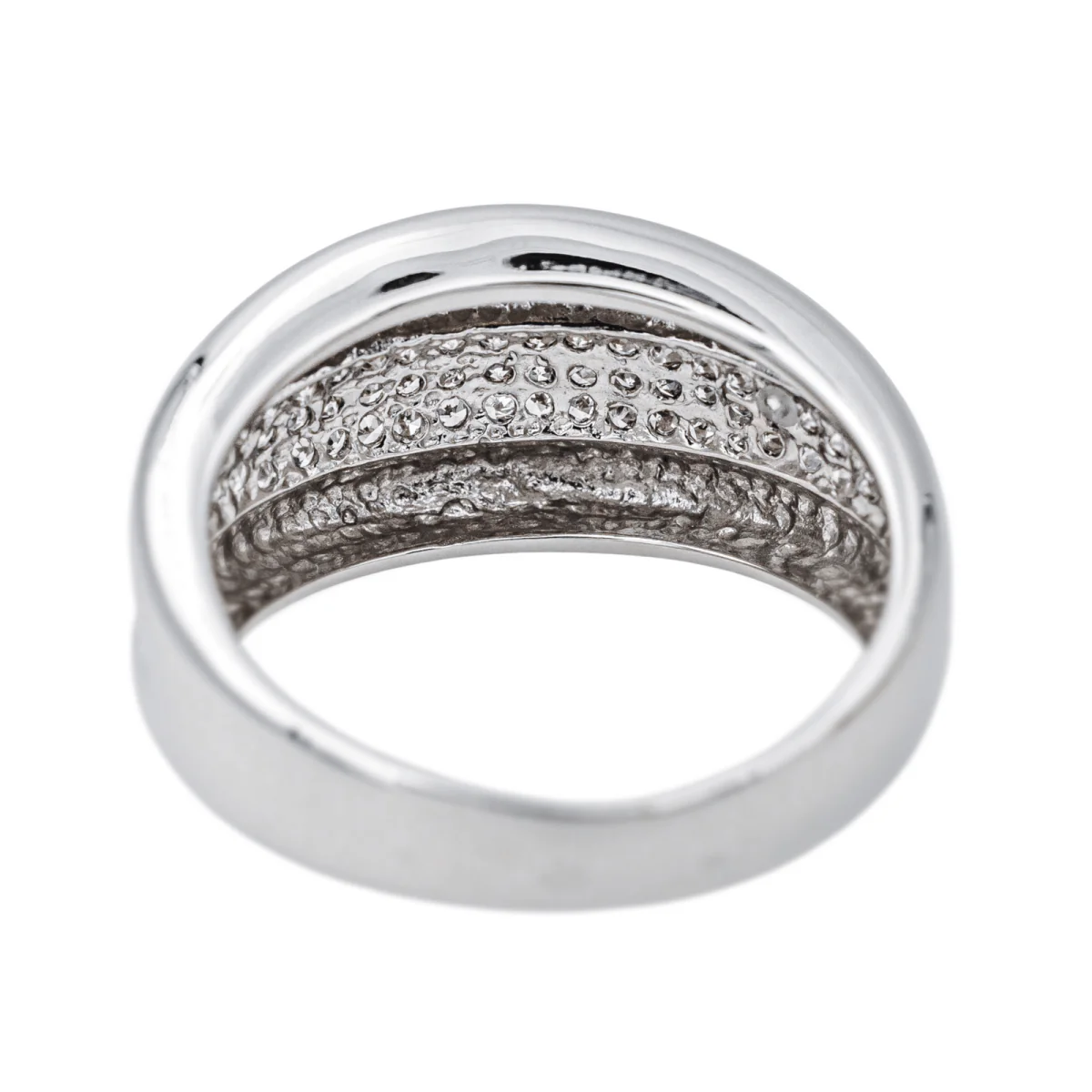 Bague Jonc en or blanc et diamants - Image 5