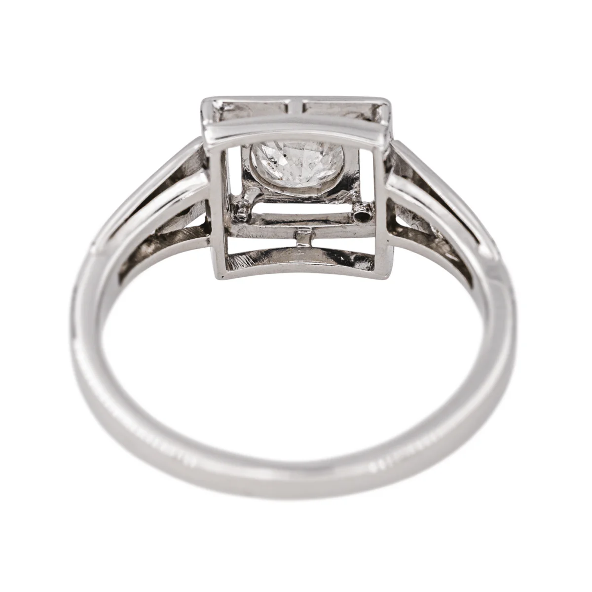 Bague Solitaire en or blanc et diamants - Image 5
