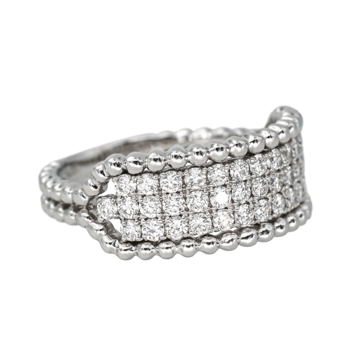 Bague Pavée en or blanc et diamants - Image 6