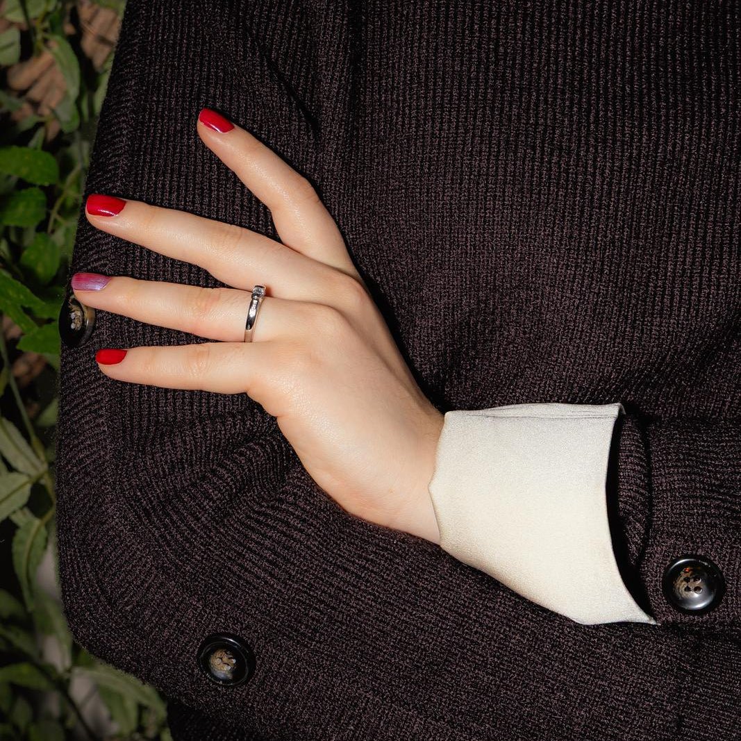 Bague Solitaire en or blanc et diamants - Image 2