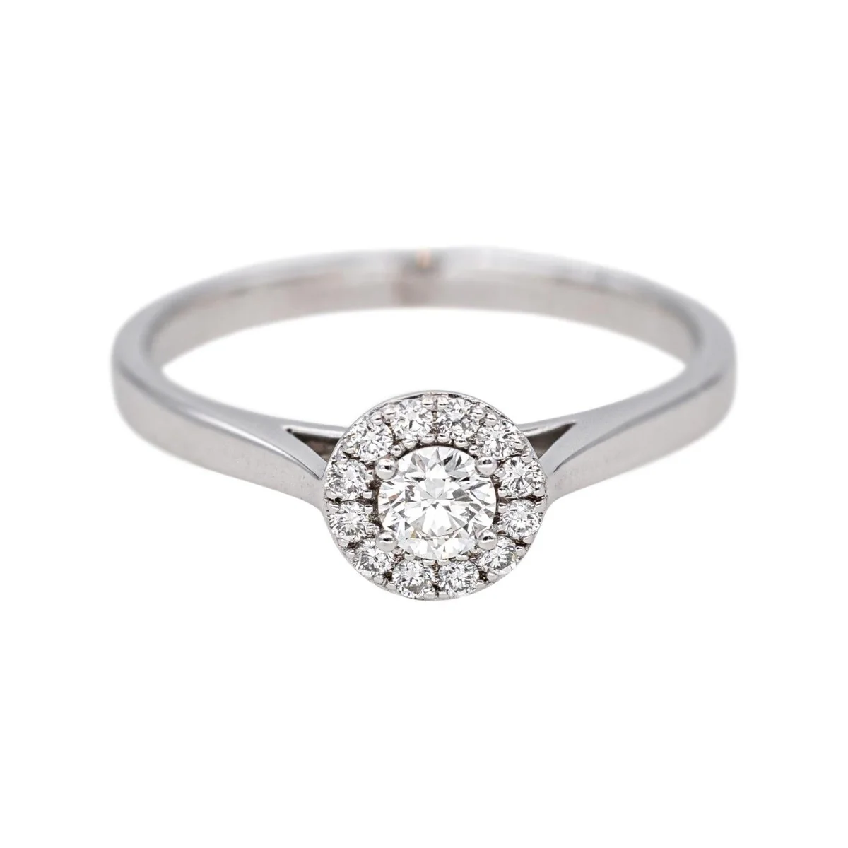 Bague Solitaire en or blanc et diamants
