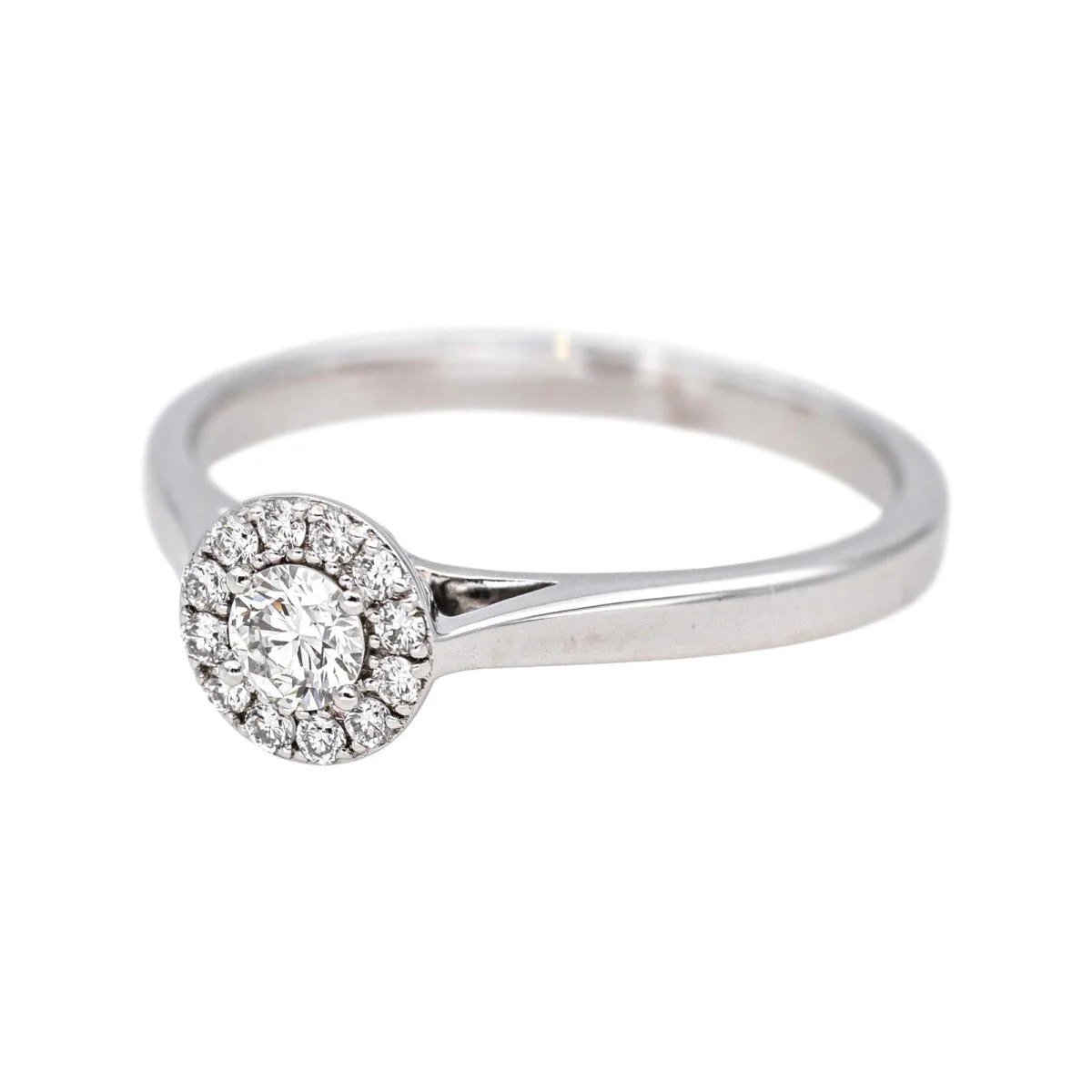 Bague Solitaire en or blanc et diamants - Image 3