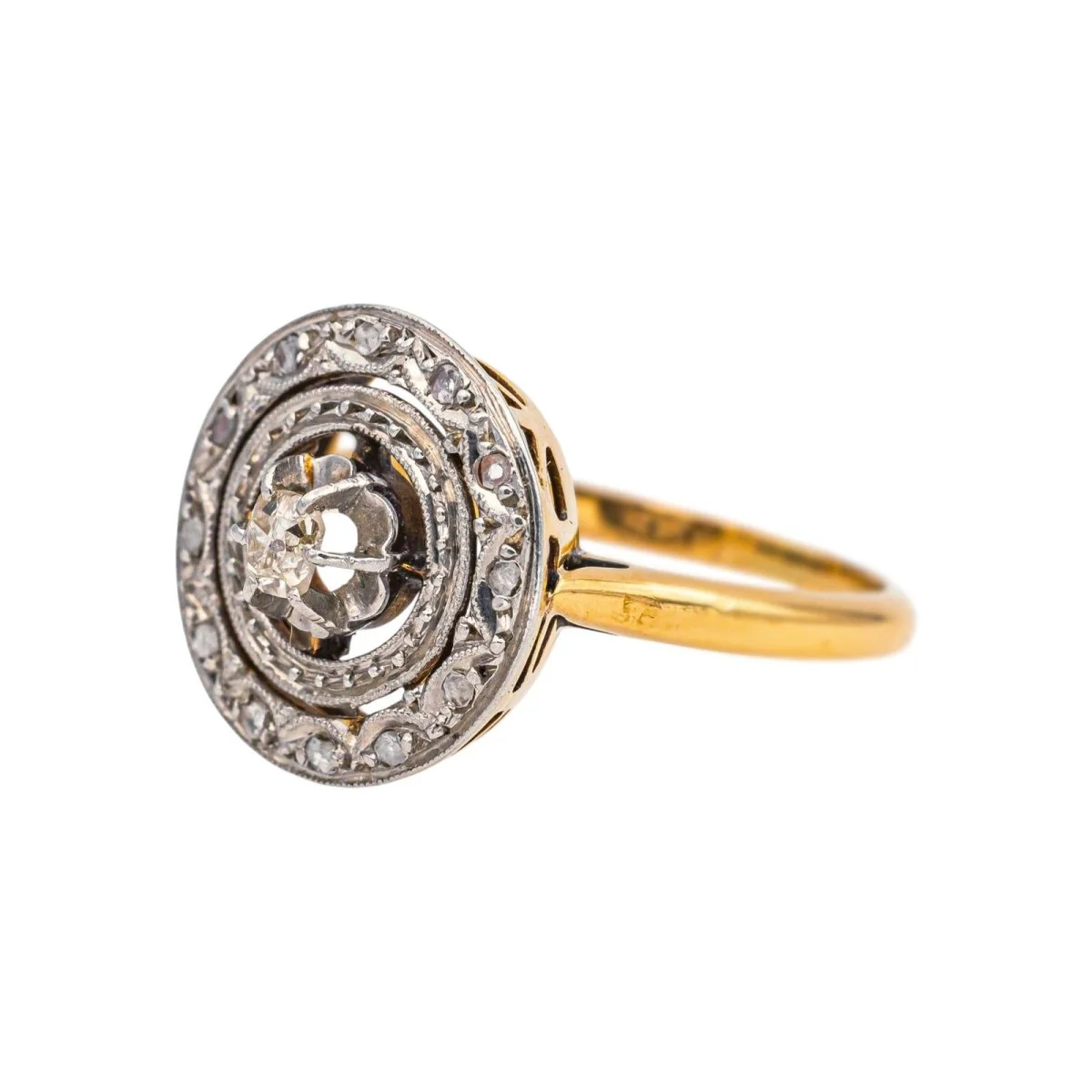 Bague Entourage en or jaune et diamants - Image 4