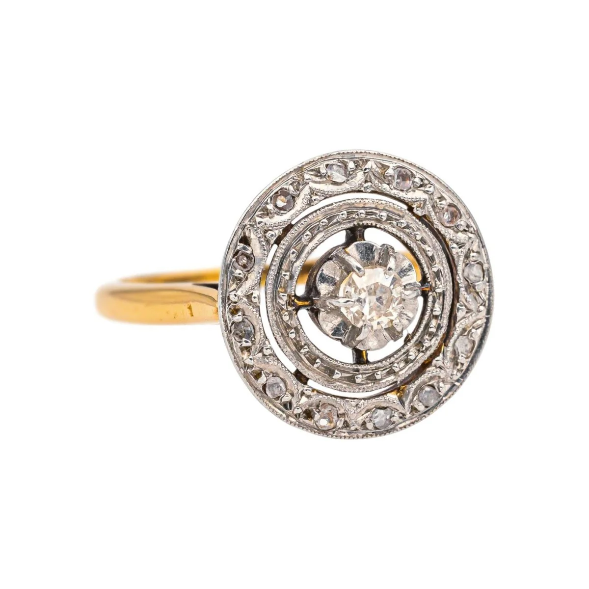 Bague Entourage en or jaune et diamants - Image 6