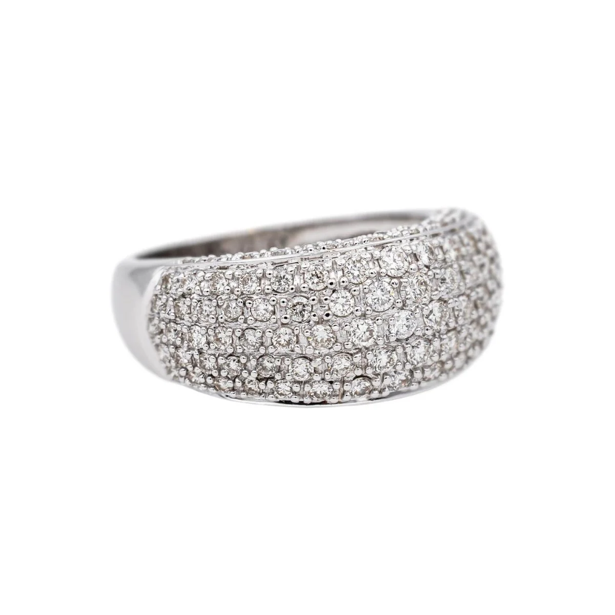 Bague Pavée en or blanc et diamants - Image 6