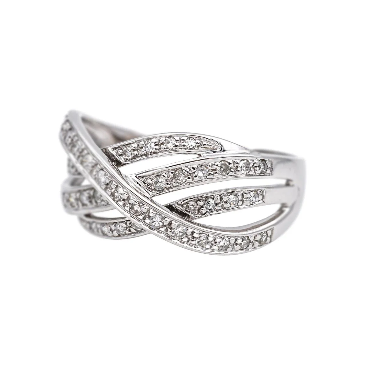 Bague Pavée en or blanc et diamants - Image 3