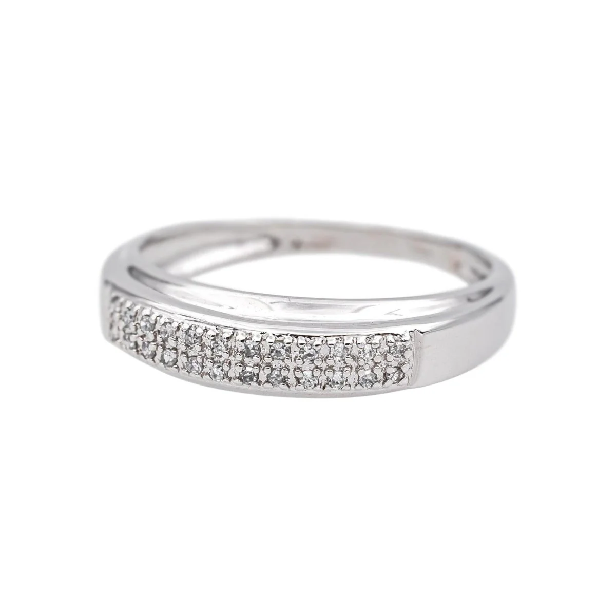 Bague Alliance en or blanc et diamants - Image 3