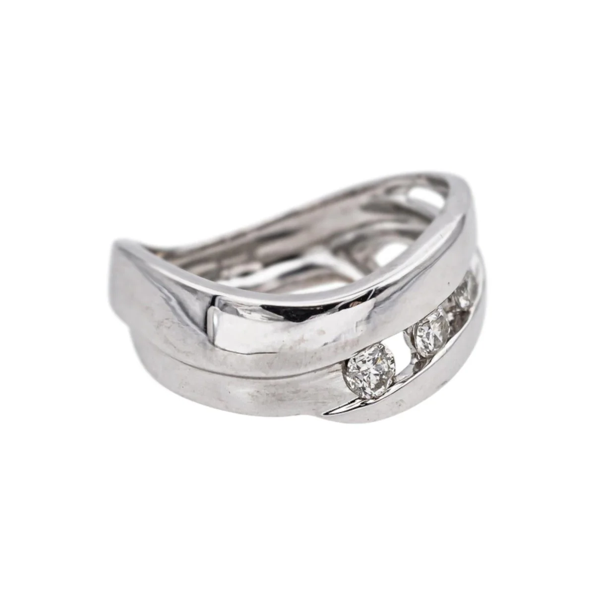 Bague en or blanc et diamants - Image 6