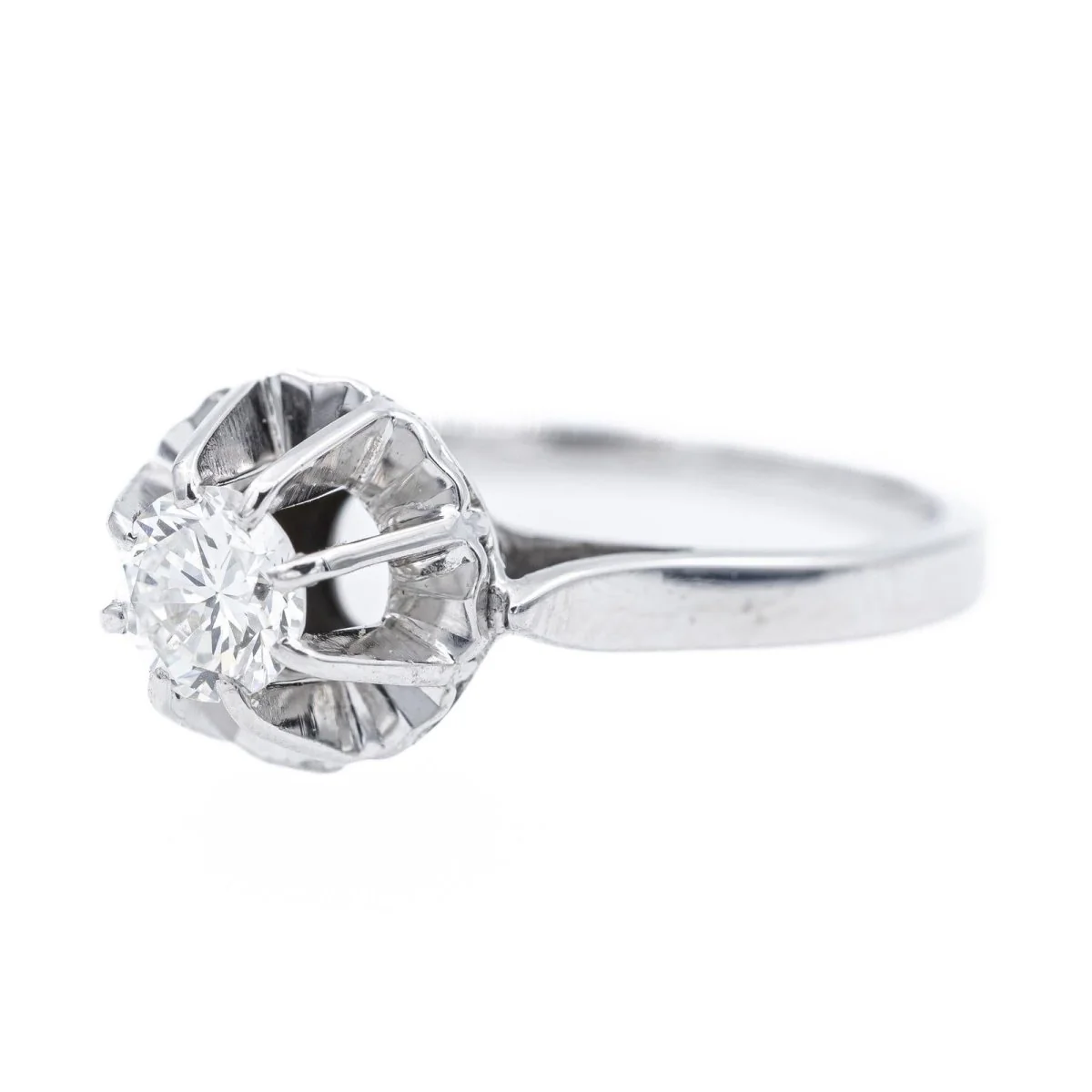 Bague Solitaire en or blanc et diamant - Image 2