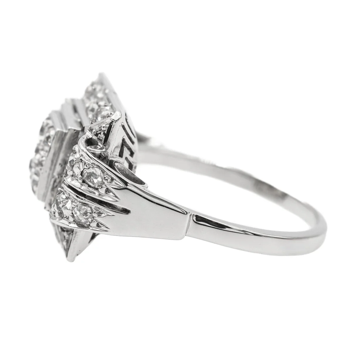 Bague en or blanc, platine et diamant - Image 4