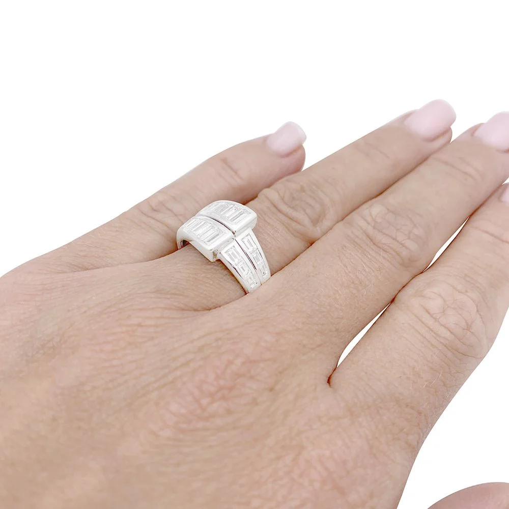 Bague or blanc et diamants - Image 7