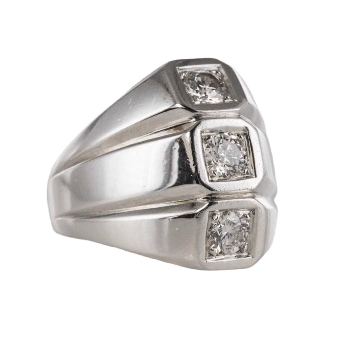 Bague Dôme en or blanc et diamants - Image 5