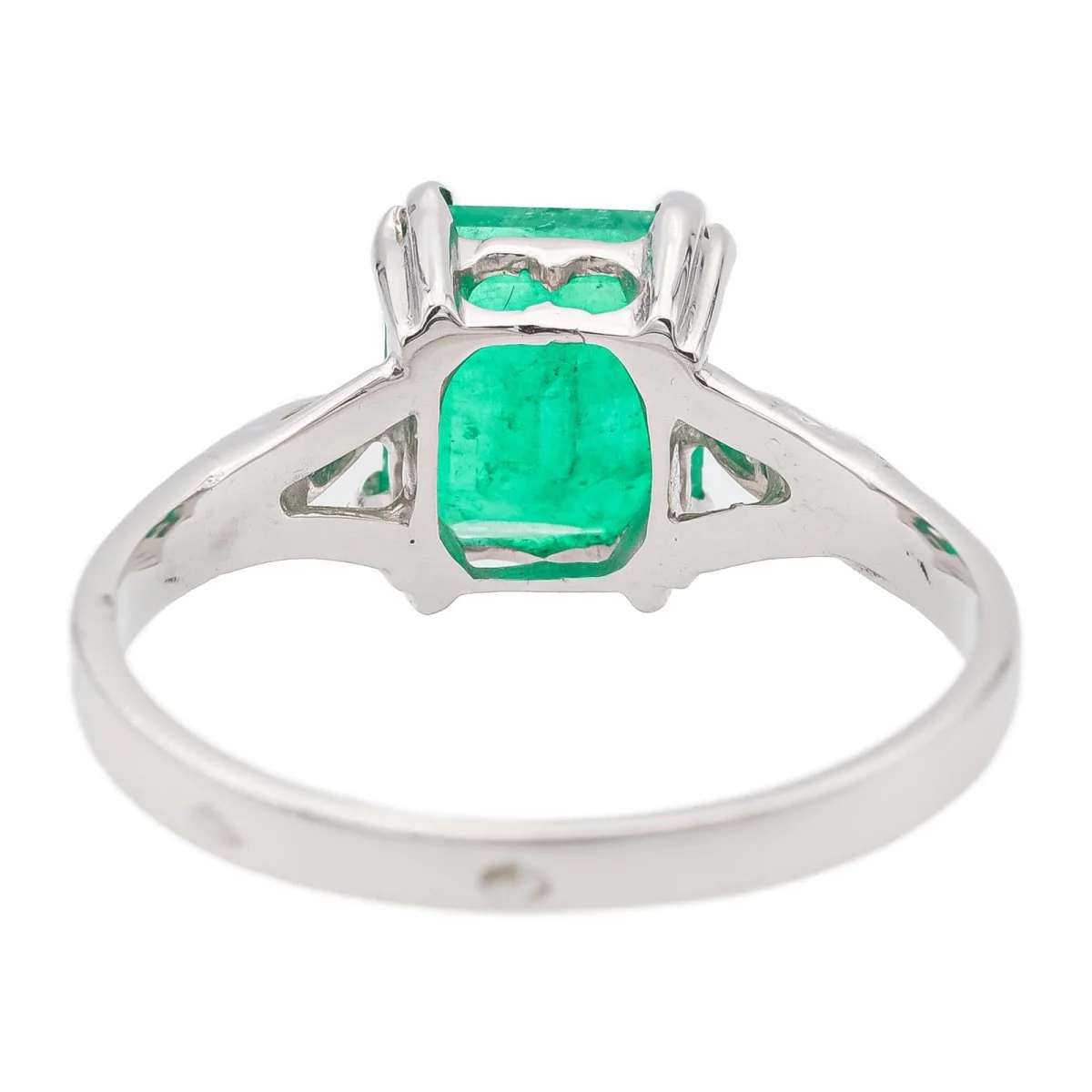 Bague Or blanc Emeraude - Image 5