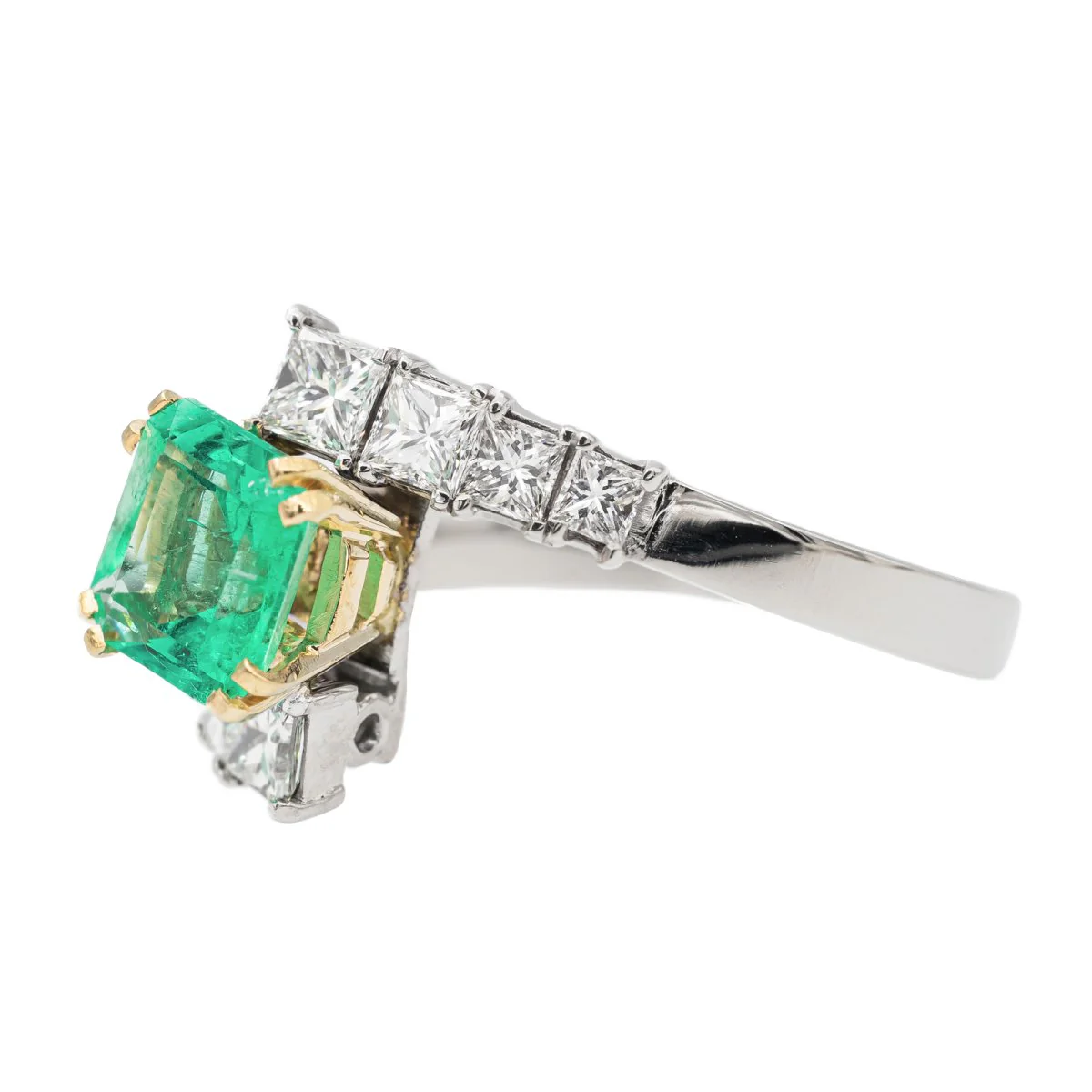 Bague en Or blanc et Emeraude - Image 4