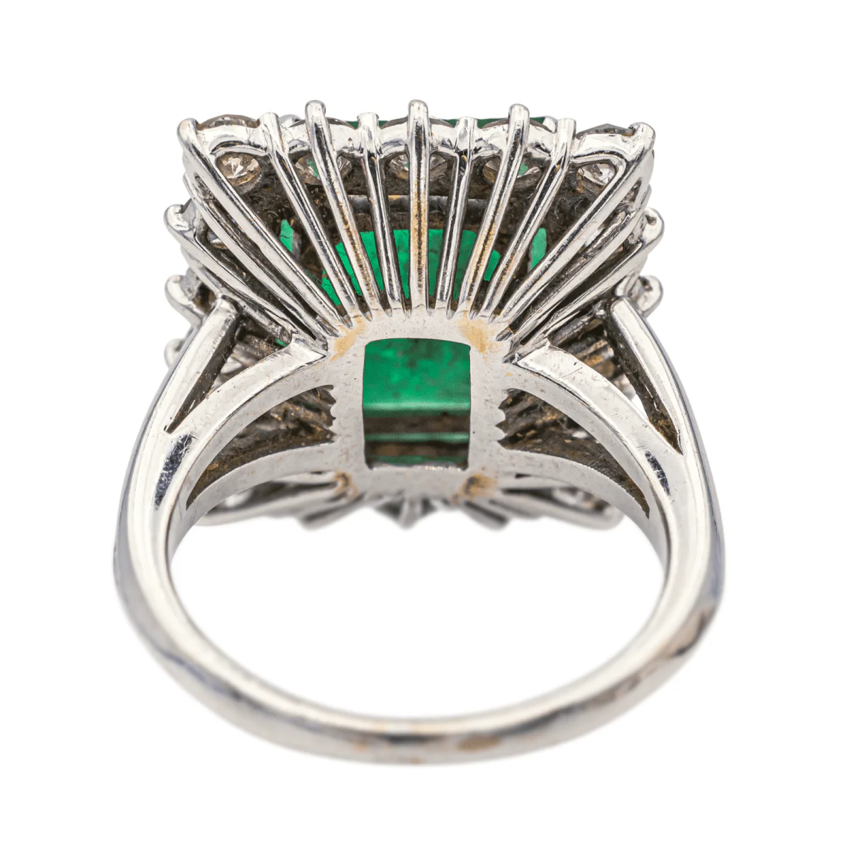 Bague en or blanc, émeraude et diamants - Image 6