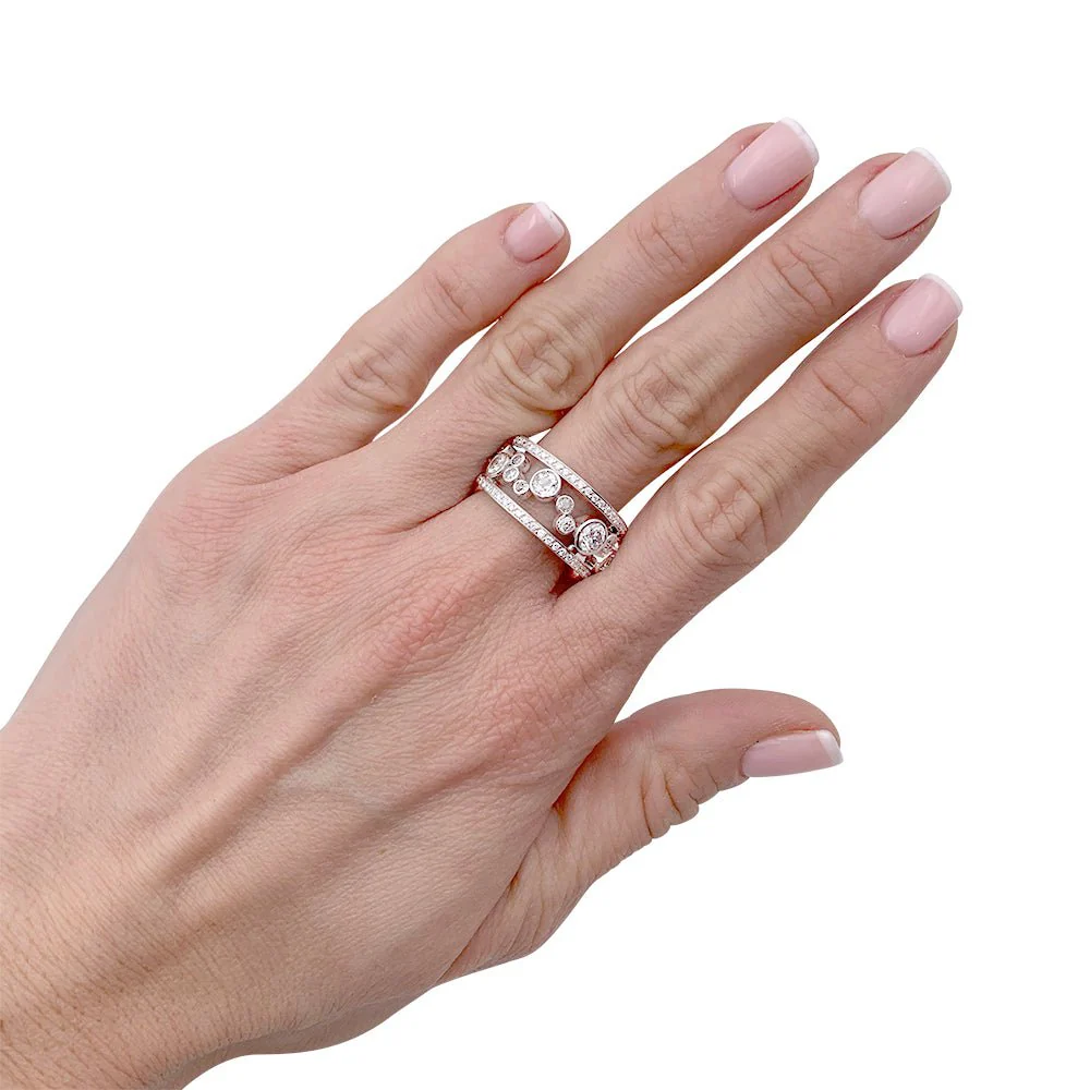Bague or blanc et diamants - Image 3