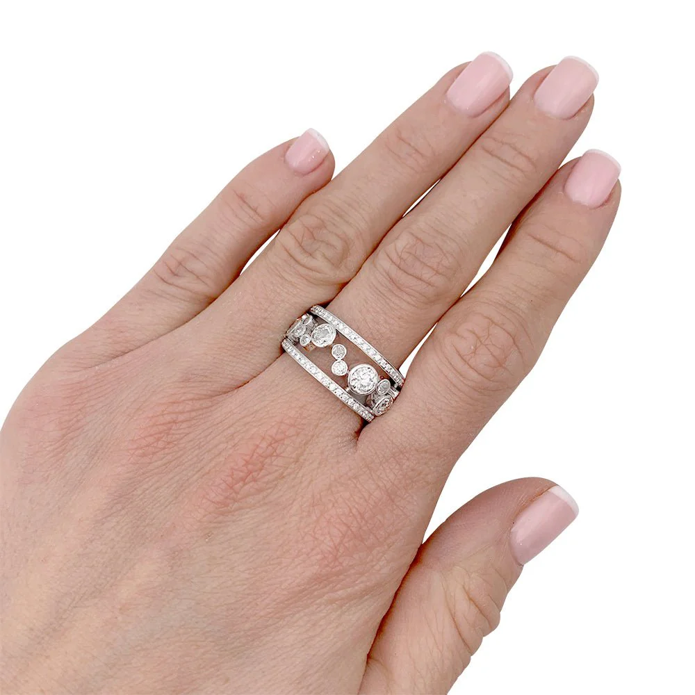 Bague or blanc et diamants - Image 6