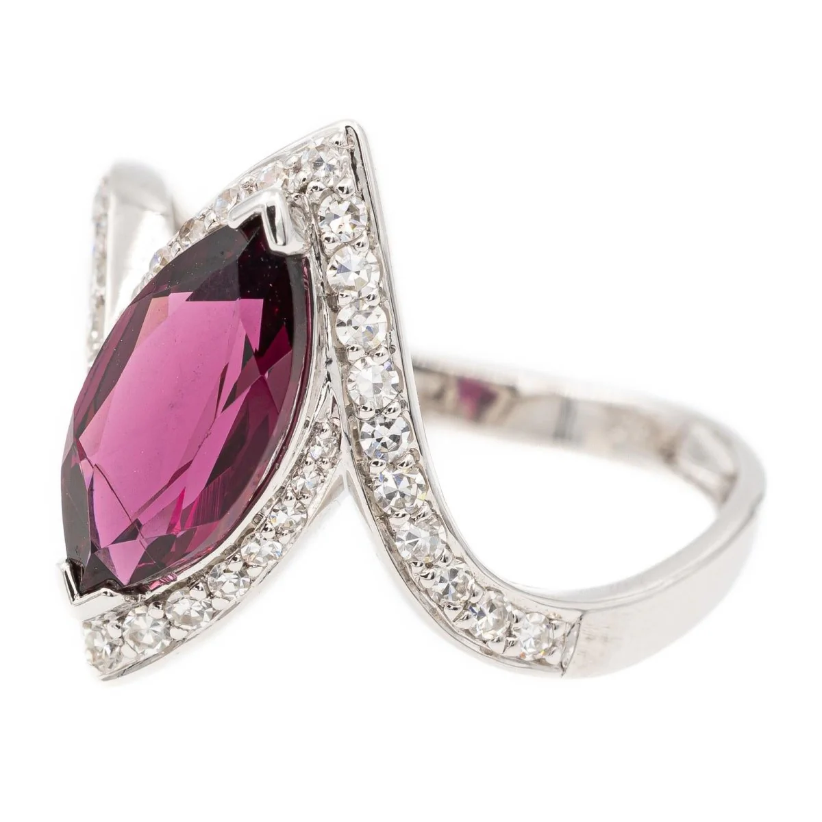 Bague Or blanc Grenat Almandin - Image 3