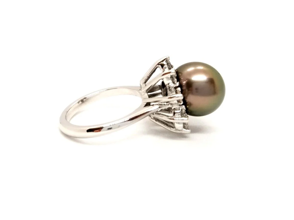 Bague Or blanc Perle - Image 7