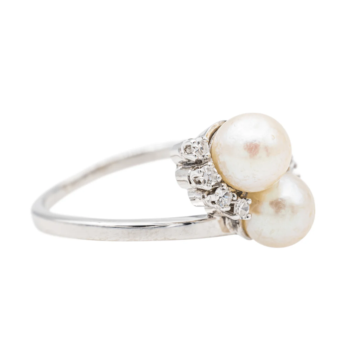 Bague Or blanc Perle de culture - Image 5