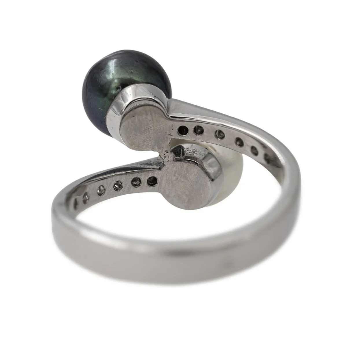 Bague or blanc et perles - Image 4