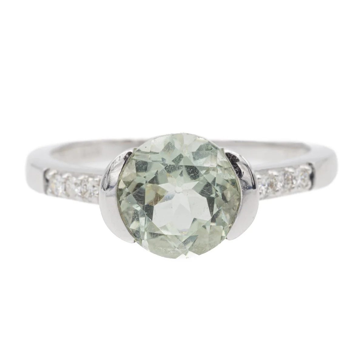 Bague Or blanc Prasiolite