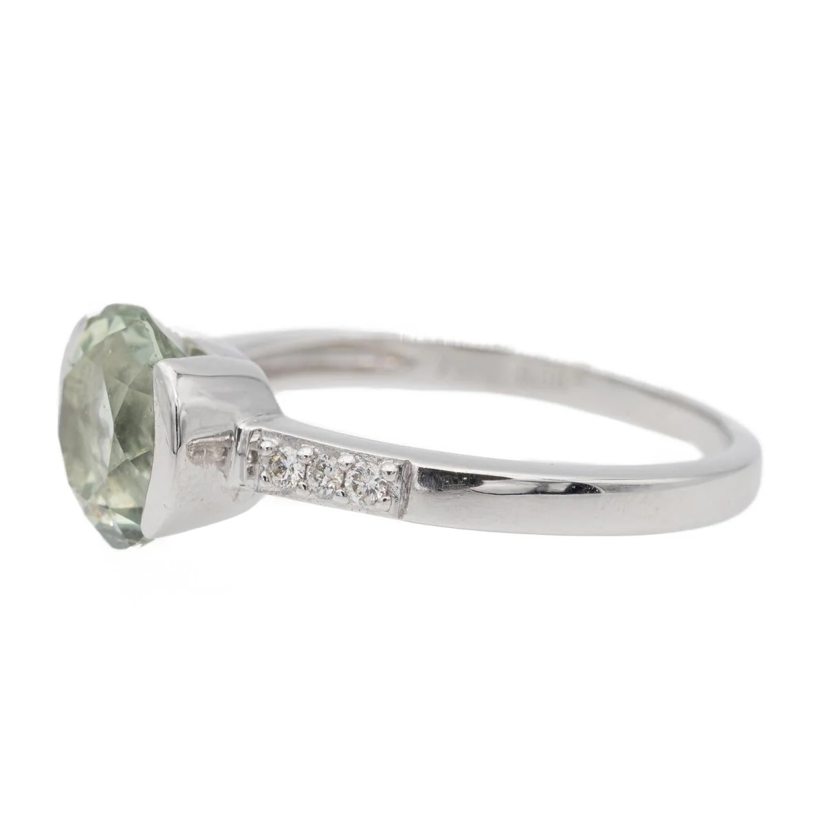 Bague Or blanc Prasiolite - Image 4