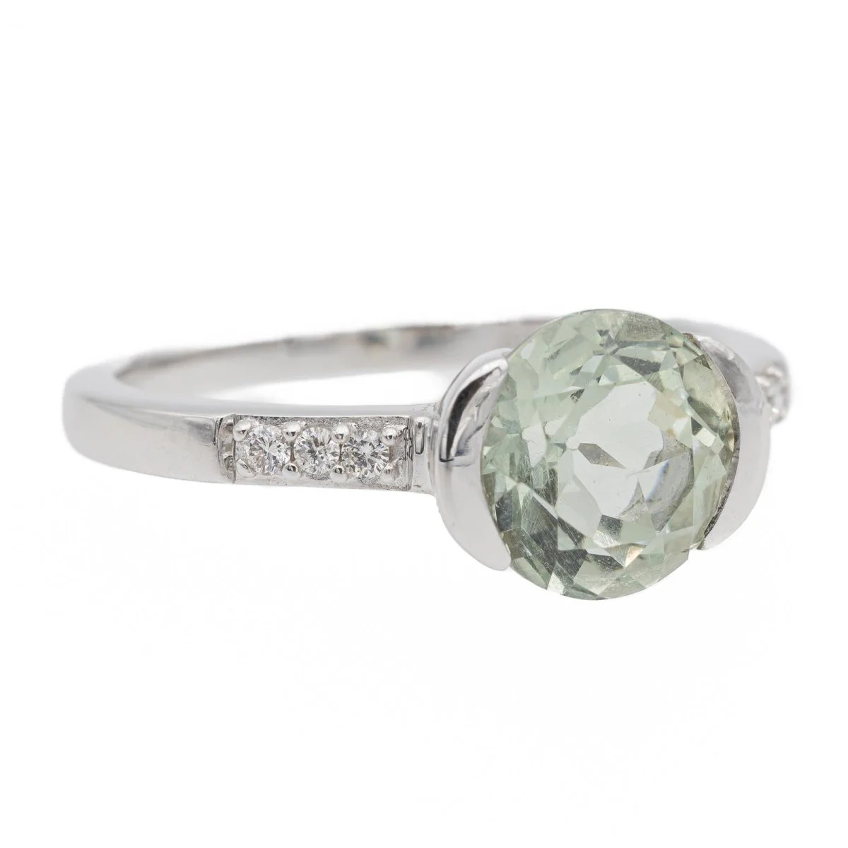 Bague Or blanc Prasiolite - Image 7