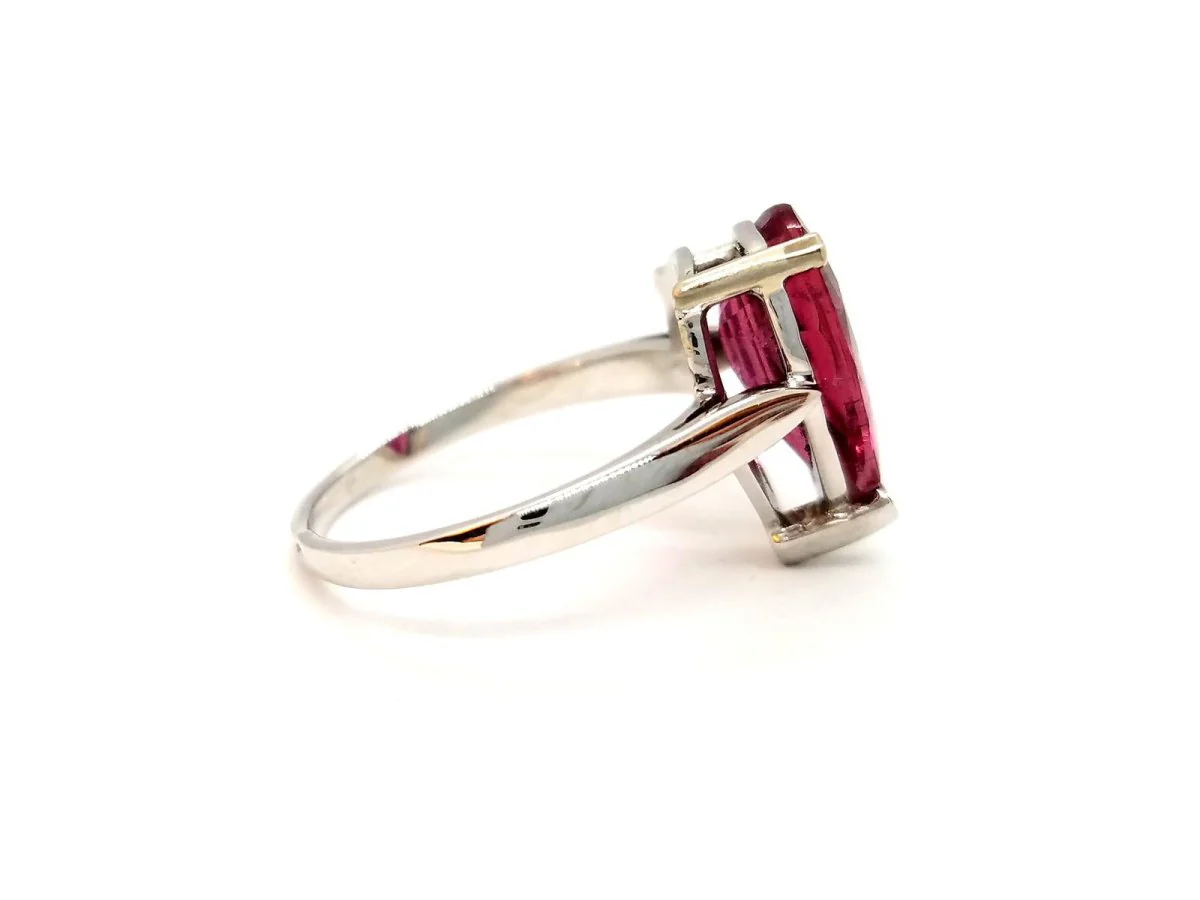 Bague Or blanc Rubélite - Image 7