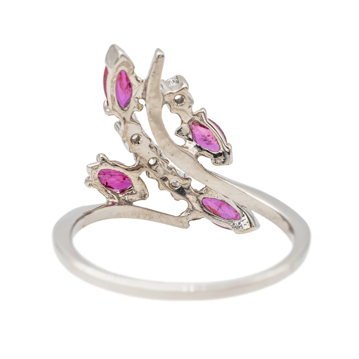 Bague Or blanc Rubis - Image 5