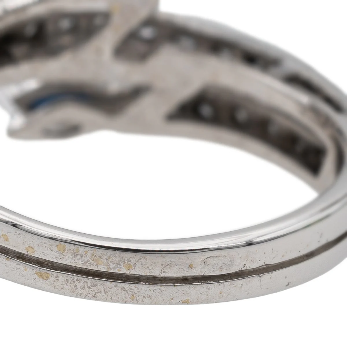 Bague en or blanc et saphir - Image 6
