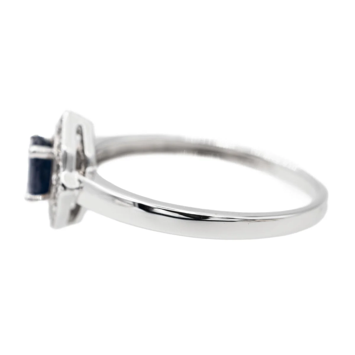 Bague Pompadour en Or blanc, Saphir et Diamant - Image 4
