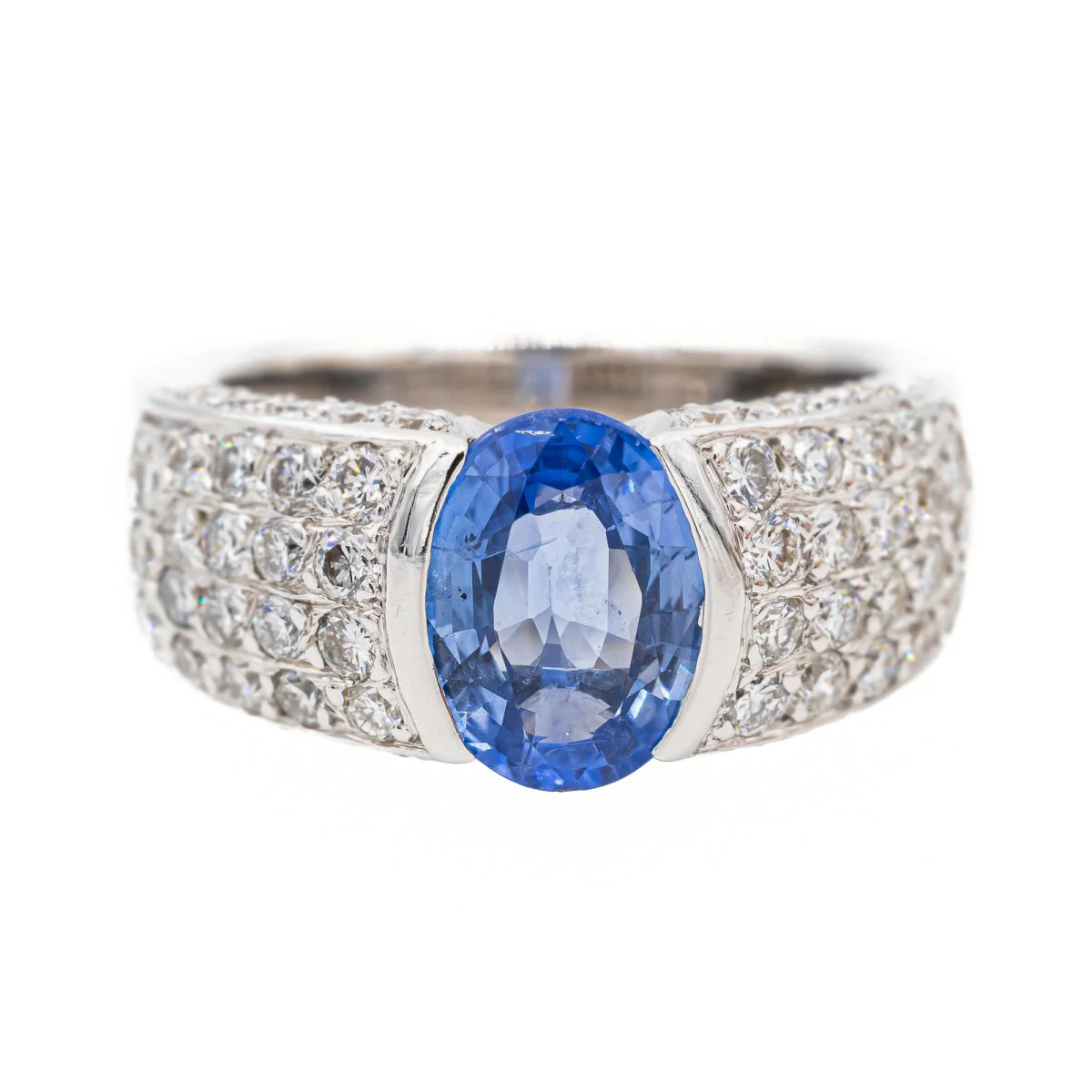 Bague Or blanc Saphir