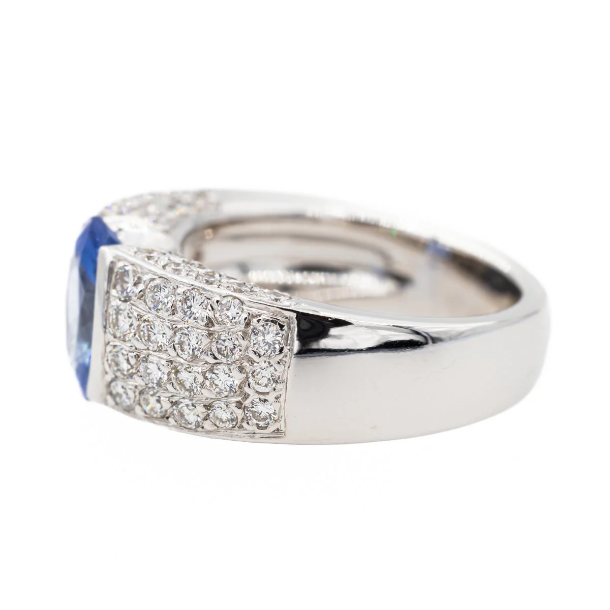 Bague Or blanc Saphir - Image 3