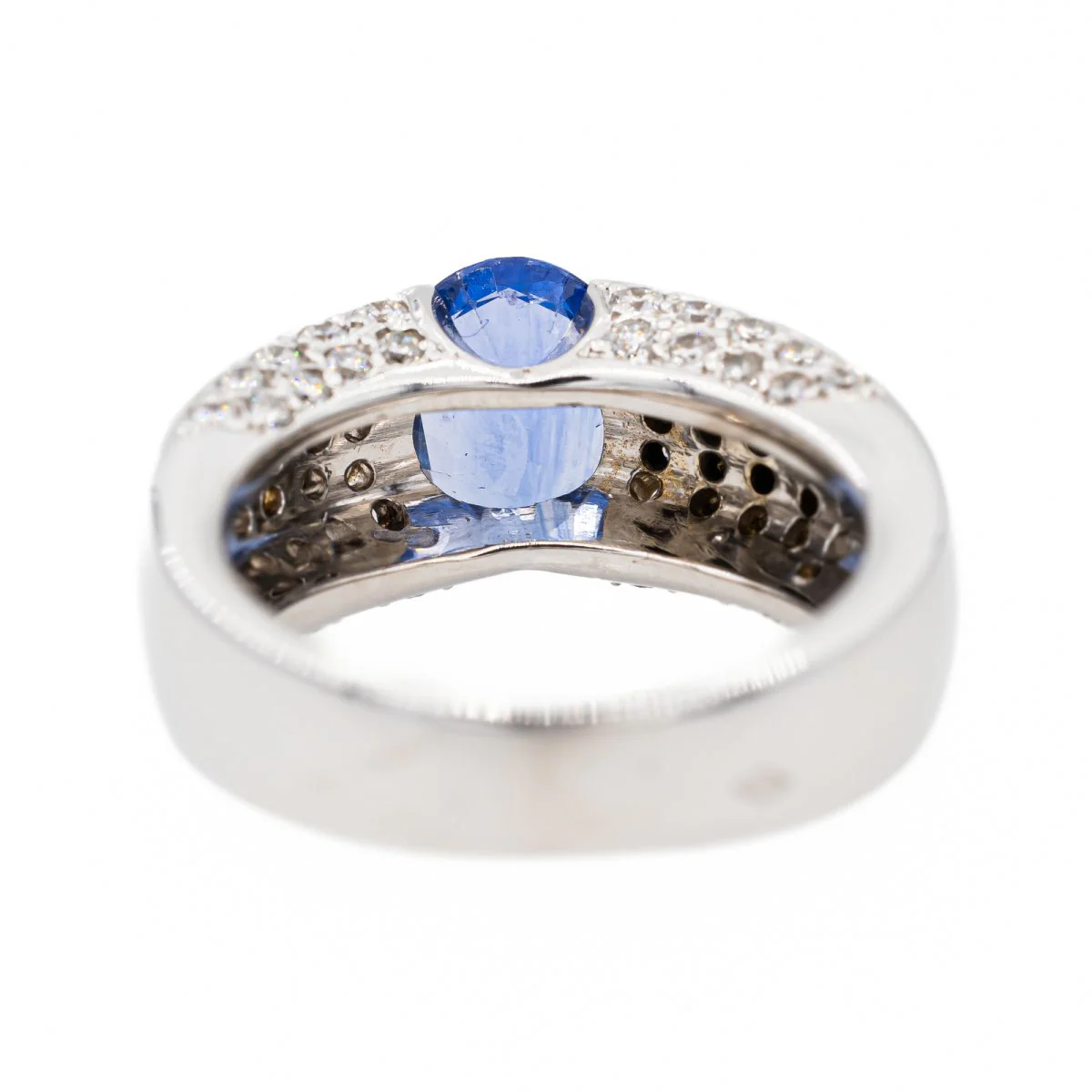Bague Or blanc Saphir - Image 4