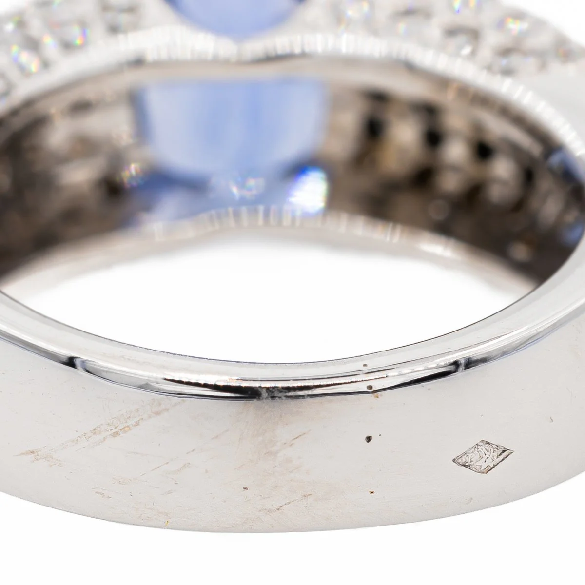 Bague Or blanc Saphir - Image 5
