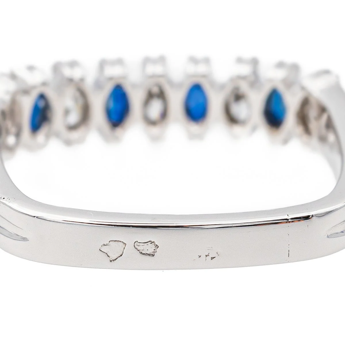 Bague Or blanc Saphir - Image 7