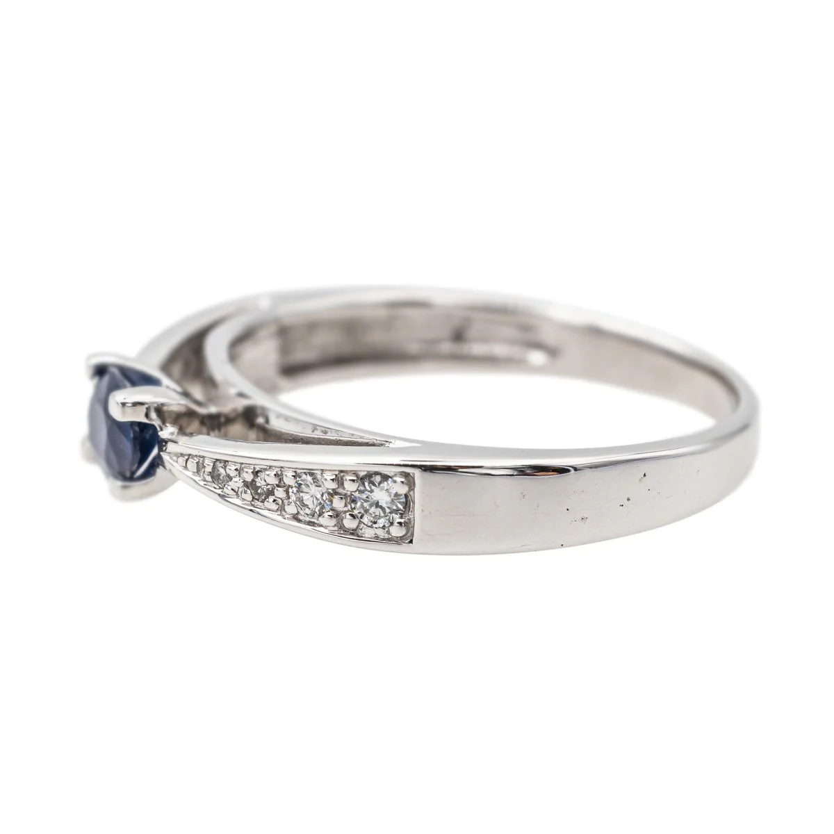 Bague Or blanc Saphir - Image 4