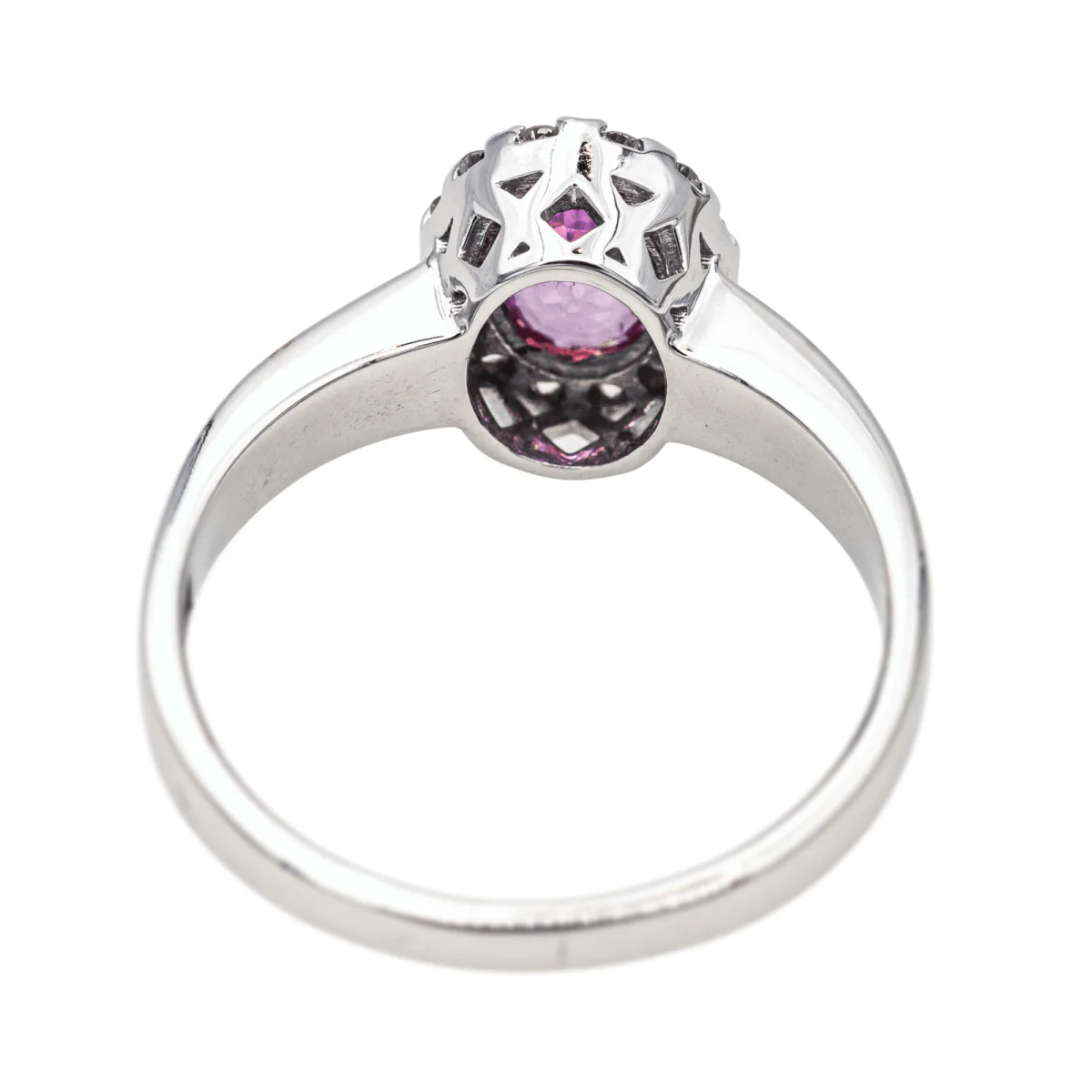 Bague Entourage en or blanc, laque, saphir et diamants - Image 5