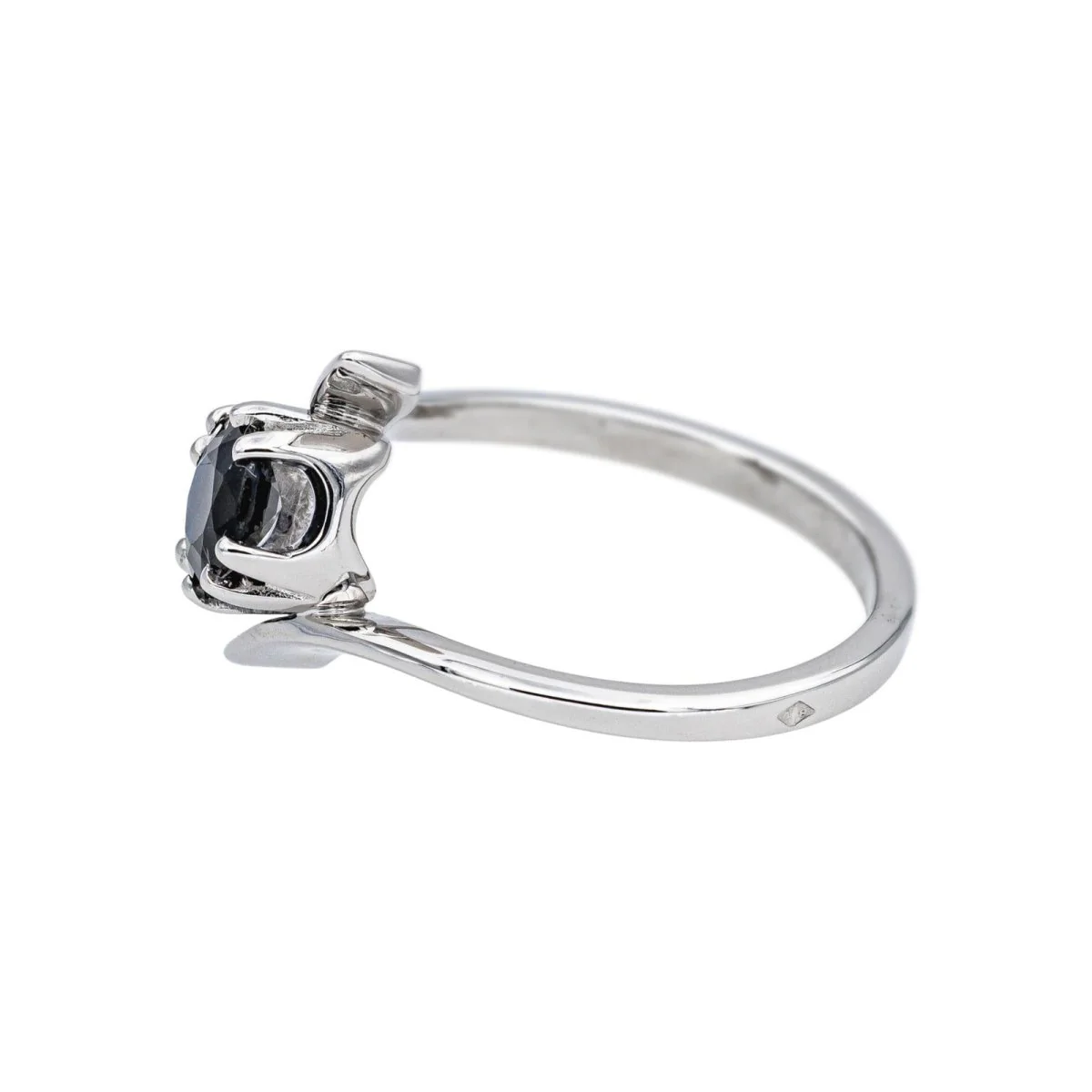 Bague Toi & Moi en or blanc et saphir - Image 4