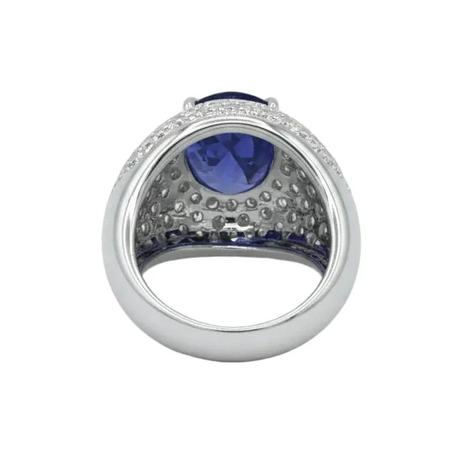 Bague Dôme en or blanc, tanzanite et diamants - Image 4