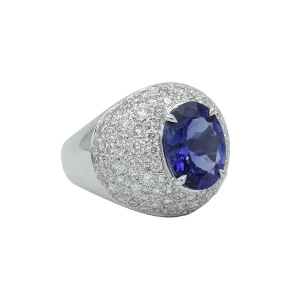 Bague Dôme en or blanc, tanzanite et diamants - Image 5
