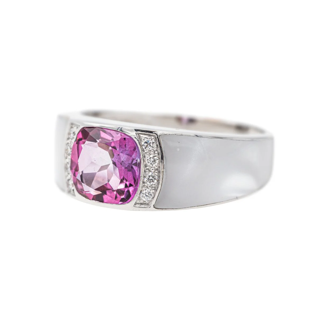 Bague Or blanc Tourmaline - Image 3
