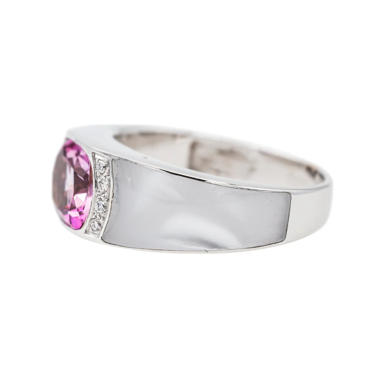 Bague Or blanc Tourmaline - Image 4