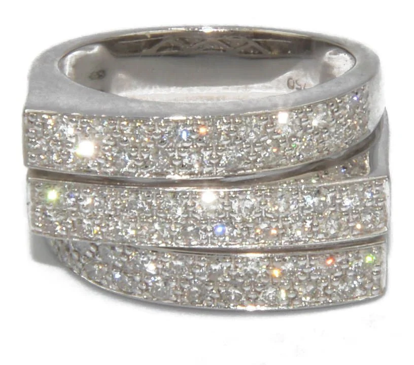 Bague or gris et diamant asymetrique - Image 2