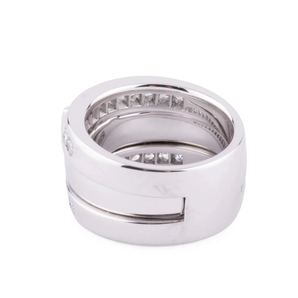 Bague or gris et diamant princesse - Image 3