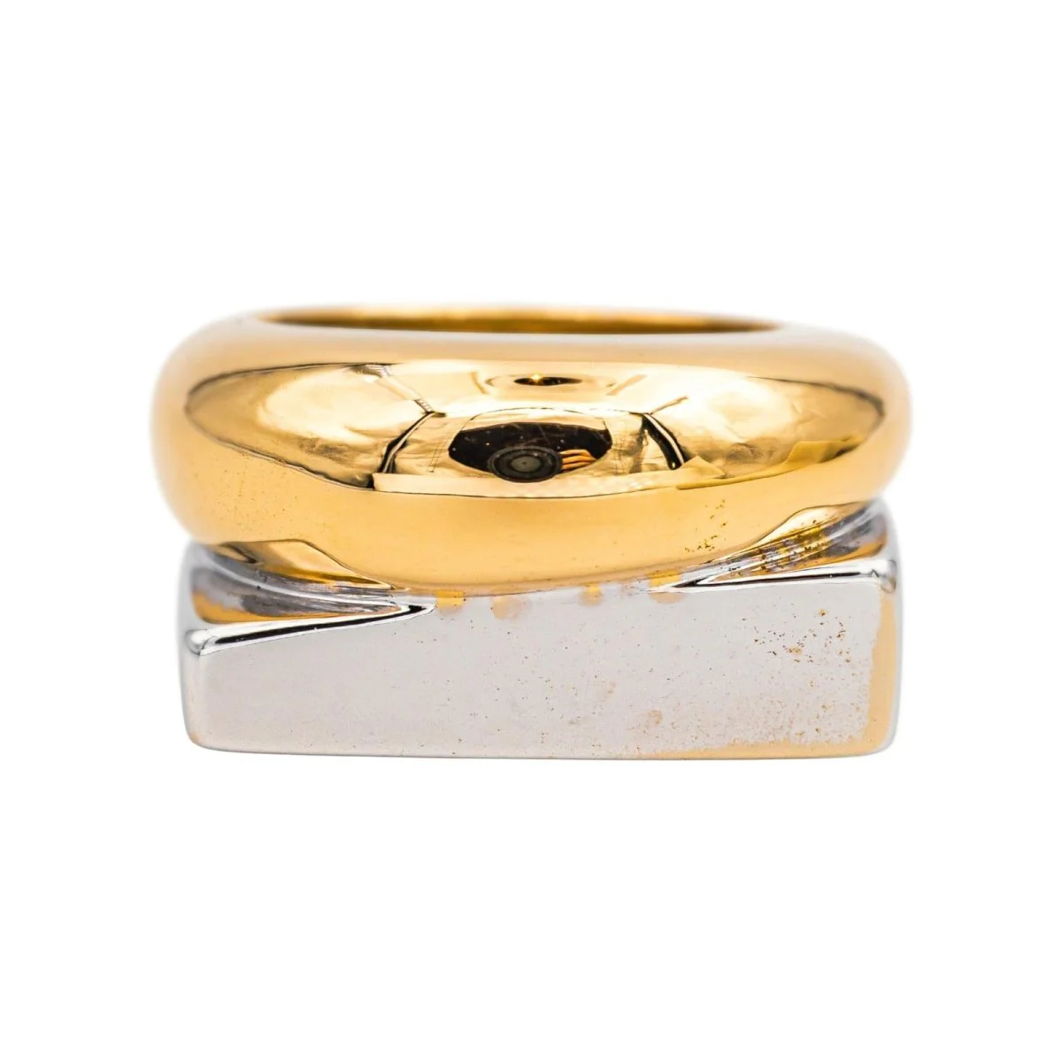 Bague Jonc en or jaune et or blanc