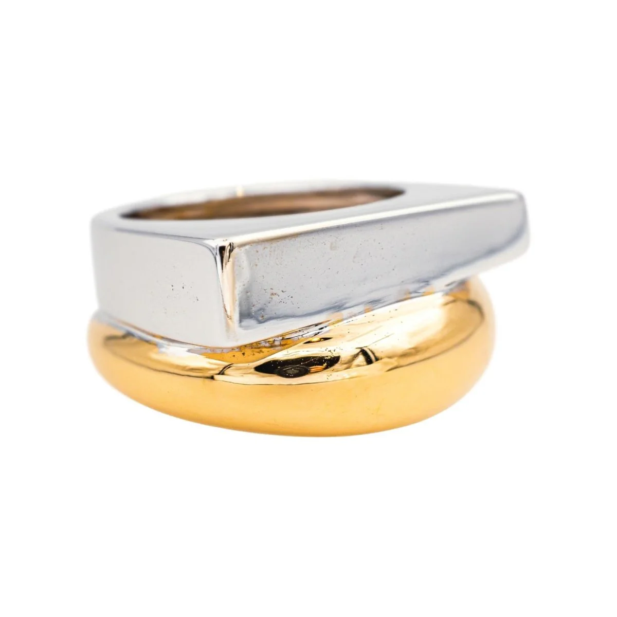 Bague Jonc en or jaune et or blanc - Image 6