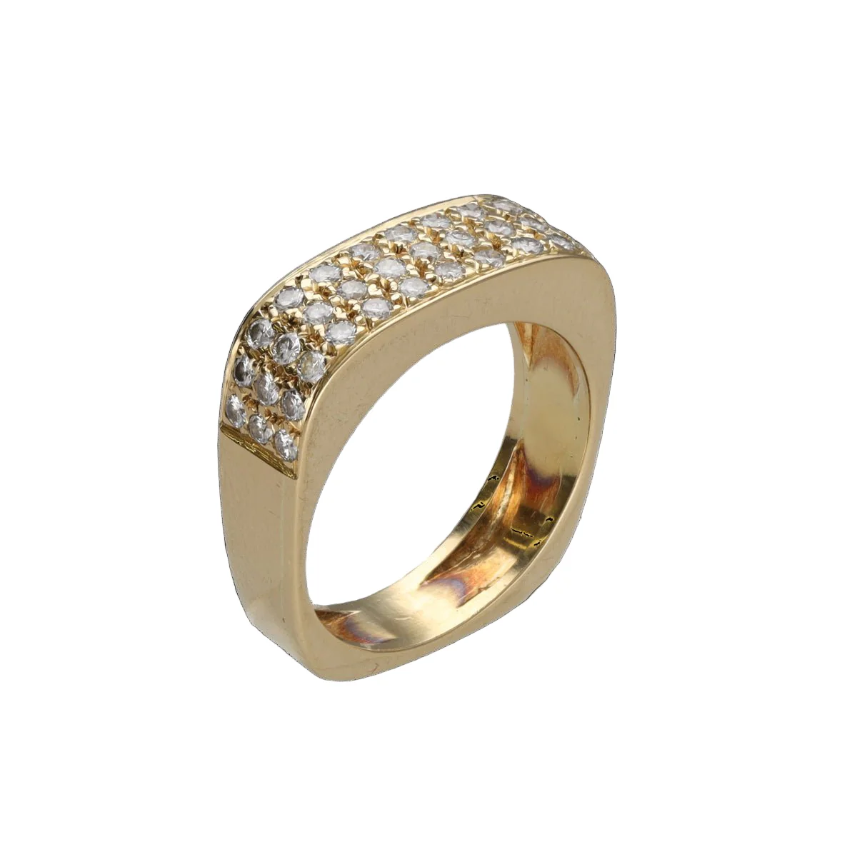Bague Pavée en or jaune et diamants - Image 2