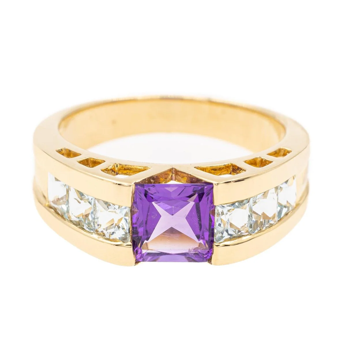 Bague Or jaune Améthyste
